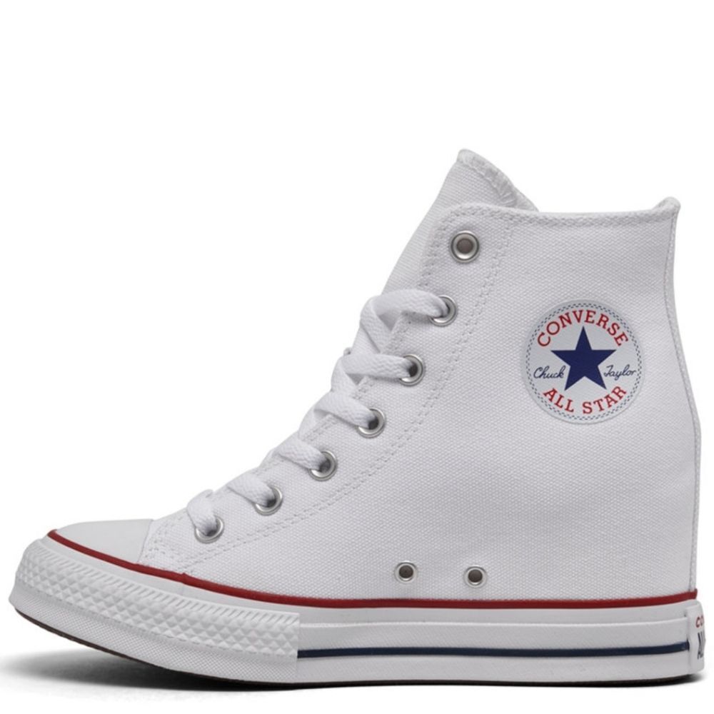 Converse‎ Chuck Taylor All Star Wedge Platform Sneakers- White - Picture 4 of 12